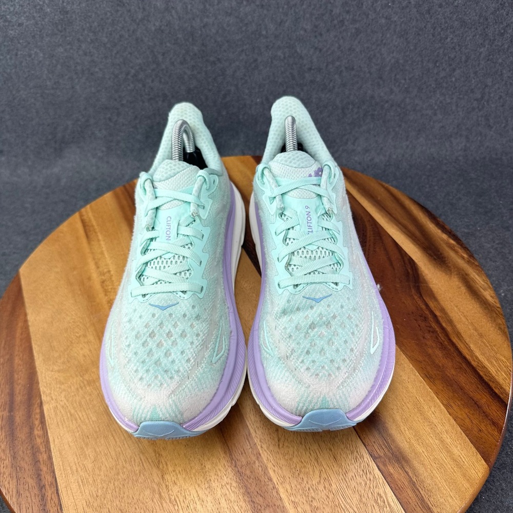 Hoka Clifton 9 Womens Running Shoes Sz 9.5B Sunlit Ocean Lilac Mist 1127896 - Picture 5 of 13